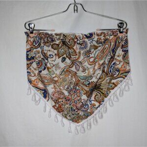 Shein Women's Cream Beige Paisley Print Y2K Style Tube Cropped Top Size 0XL 12
